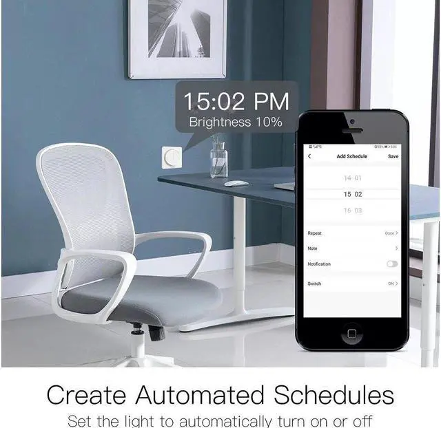 Alt view image 4 of 5 - WiFi Smart Touch Light Dimmer Switch Touch Timer Brightness Memory Smart Life/Tuya APP Remote Control Work with Alexa Google
