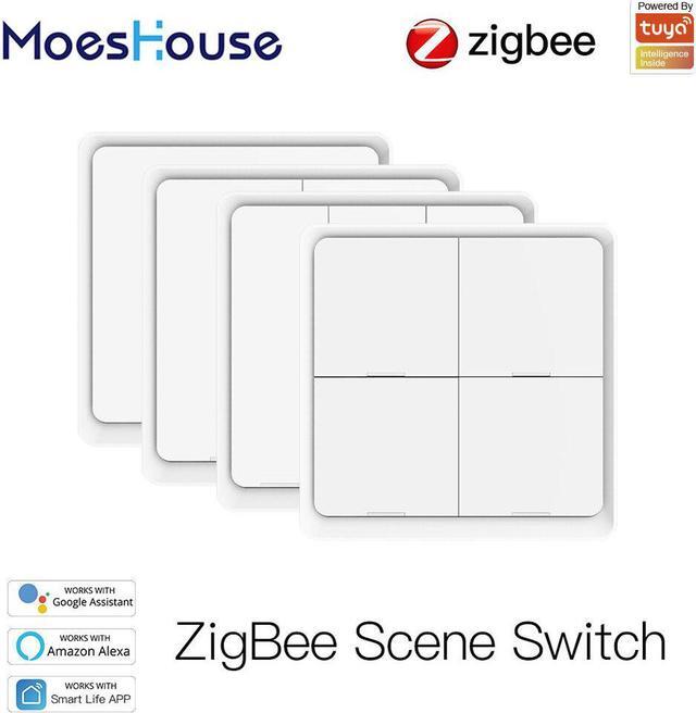 Alt view image 2 of 5 - 4 Gang Tuya ZB Wireless 12 Scene Switch Push Button Controller Battery Powered Automation Scenario for Tuya Devices