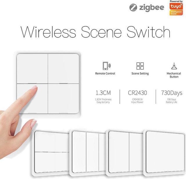 Alt view image 3 of 5 - 4 Gang Tuya ZB Wireless 12 Scene Switch Push Button Controller Battery Powered Automation Scenario for Tuya Devices