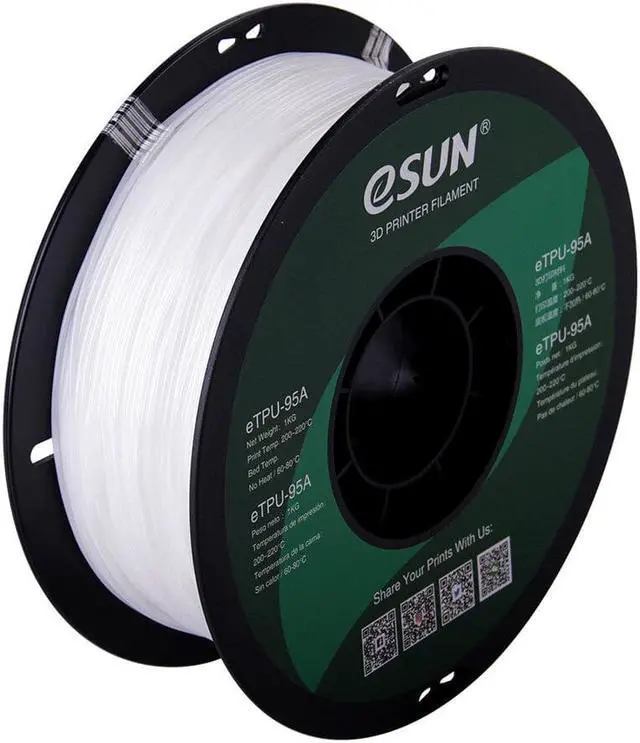 Alt view image 4 of 5 - TPU 95A Flexible 3D Printing Filament 1KG 1.75mm TPU 95A 3D Printer Filament 2.2 LBS Spool 3D Printing Material for 3D Printers and 3D Pen