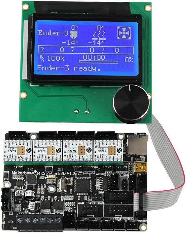 Alt view image 3 of 5 - Robin E3D V1.0+4Pcs TMC2225 Stepper Motor Driver+12864 LCD Screen Kit forEnder-3 CR-10 Series 3D Printer