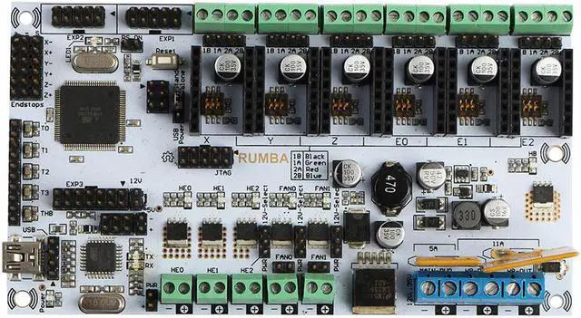 Alt view image 2 of 5 - RUMBA Motherboard + 6x TMC2208 Driver Kit for 3D Printer