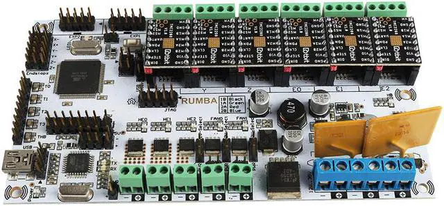 Alt view image 4 of 5 - RUMBA Motherboard + 6x TMC2208 Driver Kit for 3D Printer