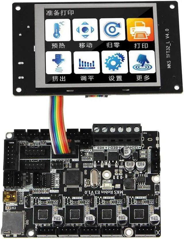 Alt view image 2 of 5 - TFT32 Display+Robin E3 v1.0 256 Subdivision Mainboard TMC2209 Silent Chip 3D Printer Motherboard