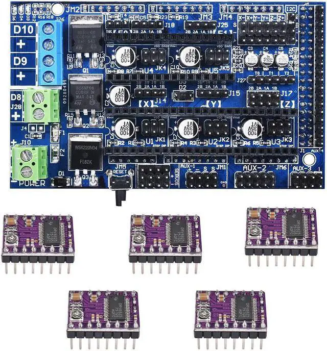 Main image of Upgrade Ramps 1.6 Board Base on Ramps 1.5 4-Layer PCB Control Panel Mainboard with 5Pcs DRV8825 Driver for 3D Printer