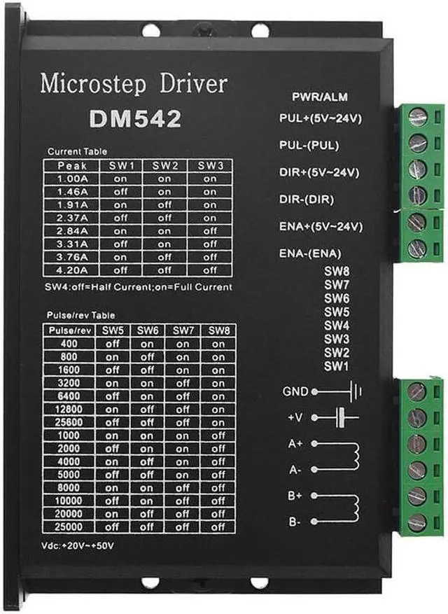 Alt view image 5 of 5 - TWO7628 Stepper Motor 4Pcs Set with DM542 Driver MACH3 Control Board 360W24V Power Supply CNC DIY Kit for 3D Printer