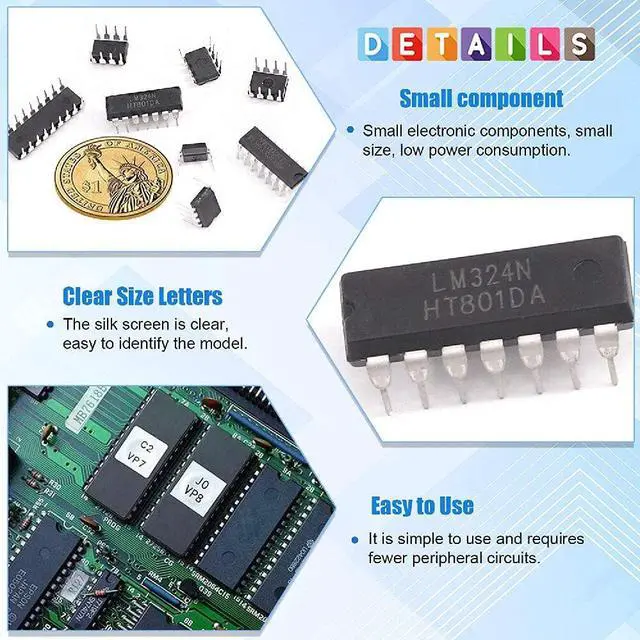 Alt view image 5 of 5 - 85pcs 10 Types Integrated Circuit Chip IC Chips Assortment Kit OPAMP Single Precision Timer PWM Including LM324 LM358 LM386 LM393 UA741 NE5532 NE555 PC817 ULN2003 ULN2803