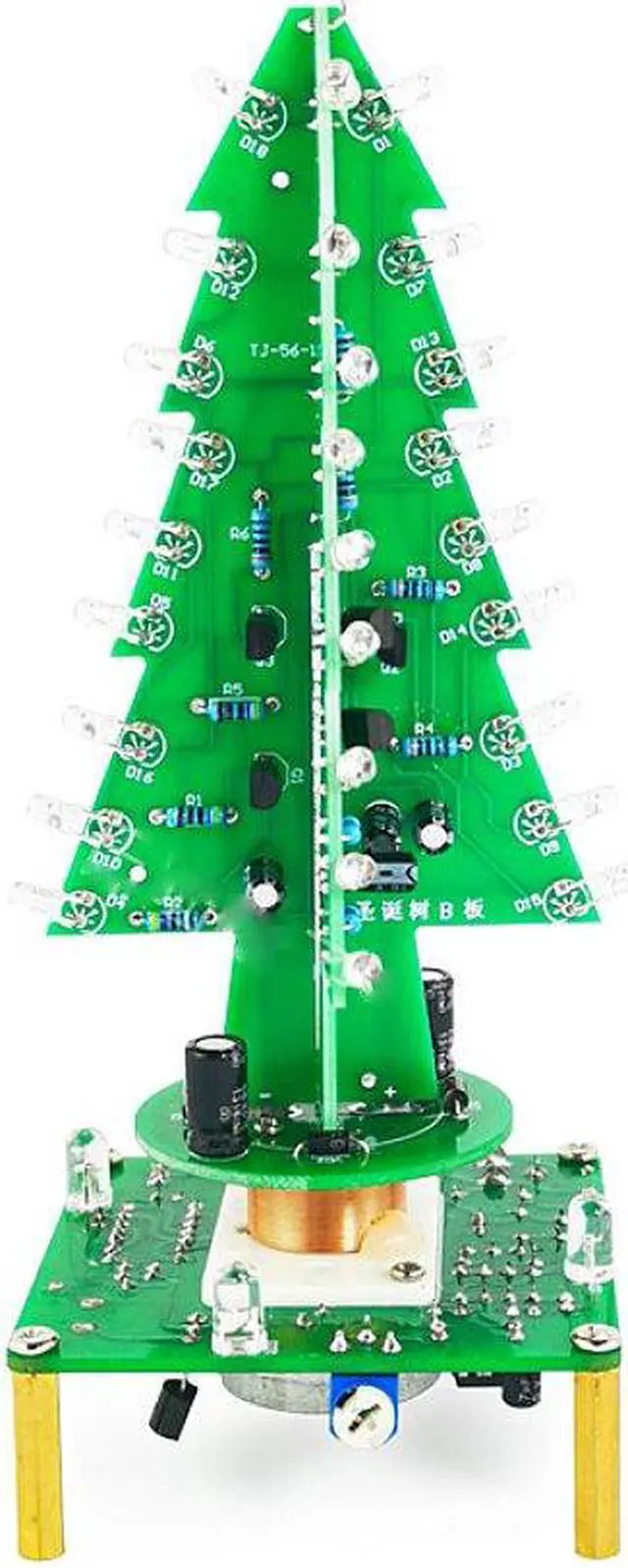 Alt view image 5 of 5 - Music LED Three-Dimensional Rotating Christmas Tree DIY Holiday Gift Fun Kit Electronic Production Parts Welding Training