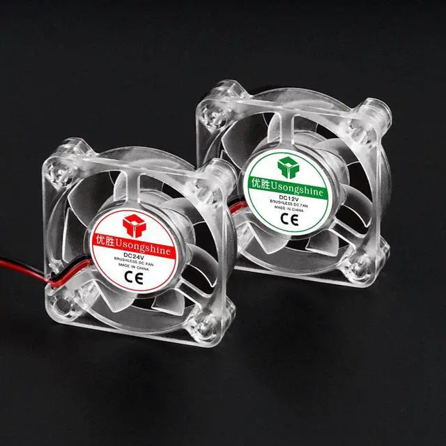 Alt view image 4 of 5 - 24V 2510 3010 4010 Cooling Fan LED Light Cooler Fan Luminous Hydraulic Bearing Fan Mini Radiator for 3D Printer