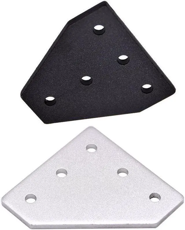 Alt view image 2 of 5 - 1Pcs CNC 5 holes 90 degree Joint Board Plate Corner Angle Bracket Connection Strip for 2020 Aluminum Profile