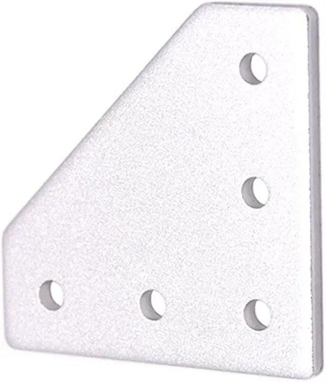 Alt view image 5 of 5 - 1Pcs CNC 5 holes 90 degree Joint Board Plate Corner Angle Bracket Connection Strip for 2020 Aluminum Profile