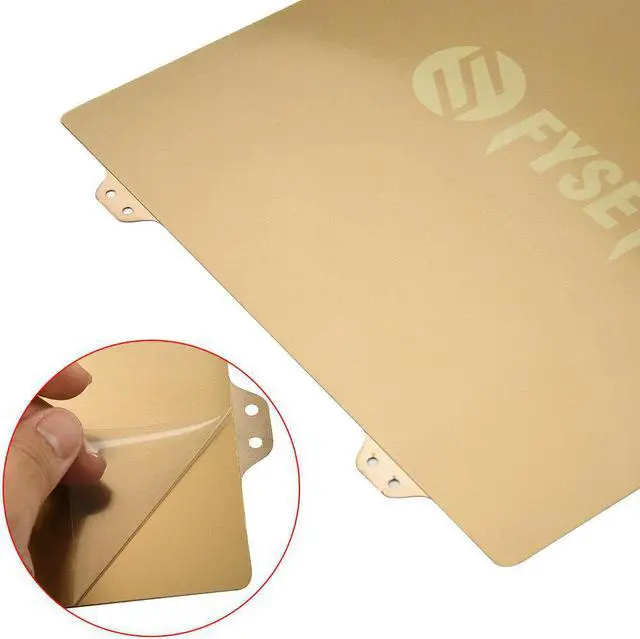 Alt view image 3 of 5 - 355*355mm Golden Profiled Steel Plate + MagneticSticker B-Side + High Temperature Resistant PEI Set Kit