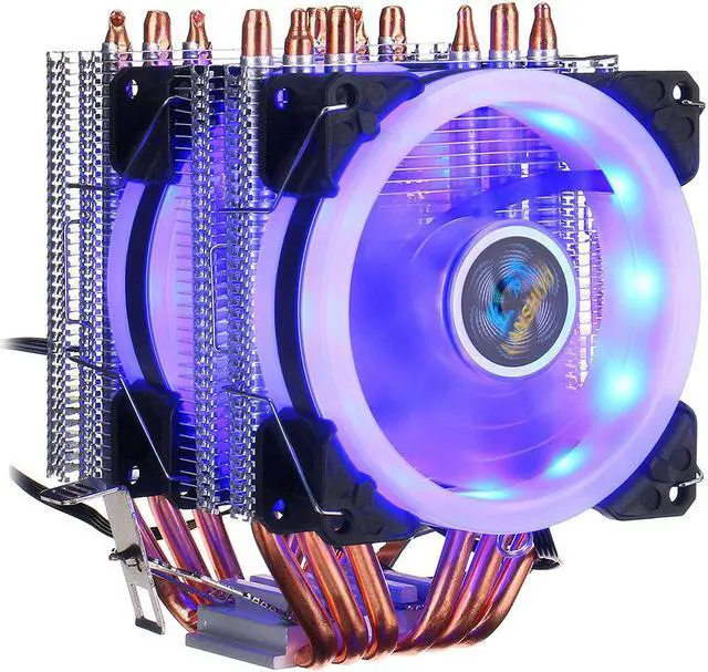 Main image of CPU Cooler LED RGB 6 Heatpipes 4 Pin Dual Fan For Intel 1156/1155/1151/775 AMD