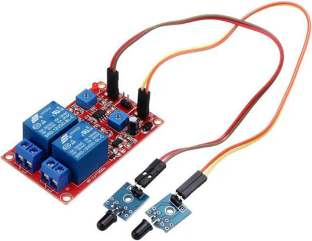 Main image of 2 Channel Flame Sensor Relay Module Alarm Flame Flare Detection Module 12V DC