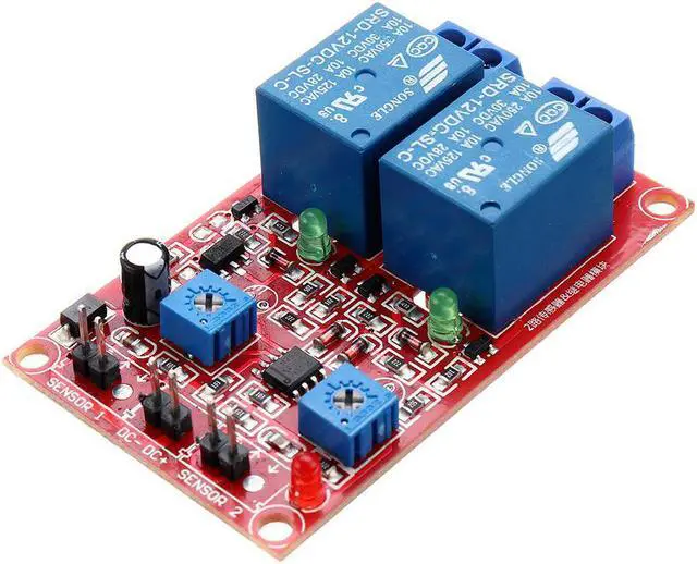 Alt view image 2 of 5 - 2 Channel Flame Sensor Relay Module Alarm Flame Flare Detection Module 12V DC