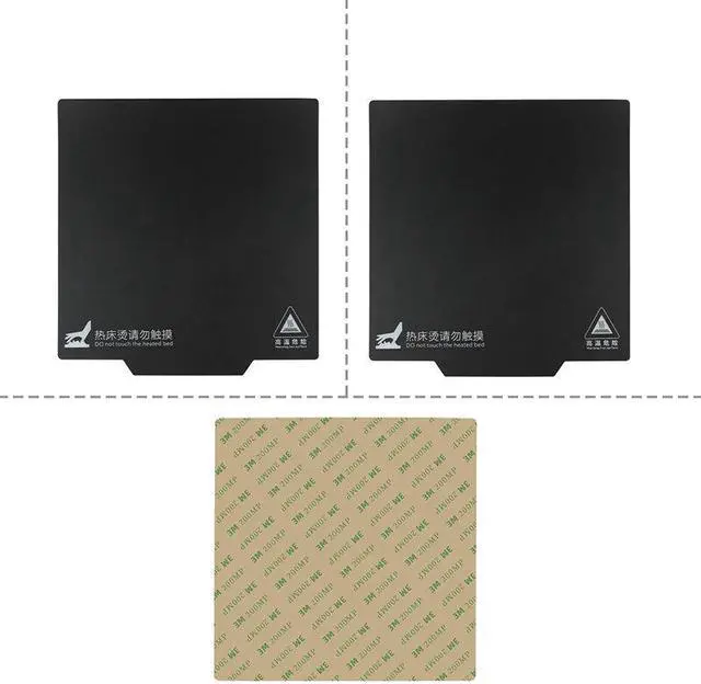 Alt view image 4 of 4 - Square 150/200/214/220/235/310mm 2Pcs A-side + 1Pcs B-side Hotbed Magnetic Sticker Flexible Platform Sticker Film for 3D Printer