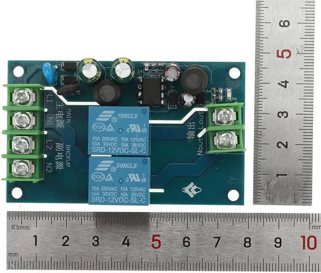 Alt view image 7 of 7 - 220V Two-way Power Supply Automatic Switcher 10A Dual Power Supply Two in One Out Power Failure Transfer Switch Module Board