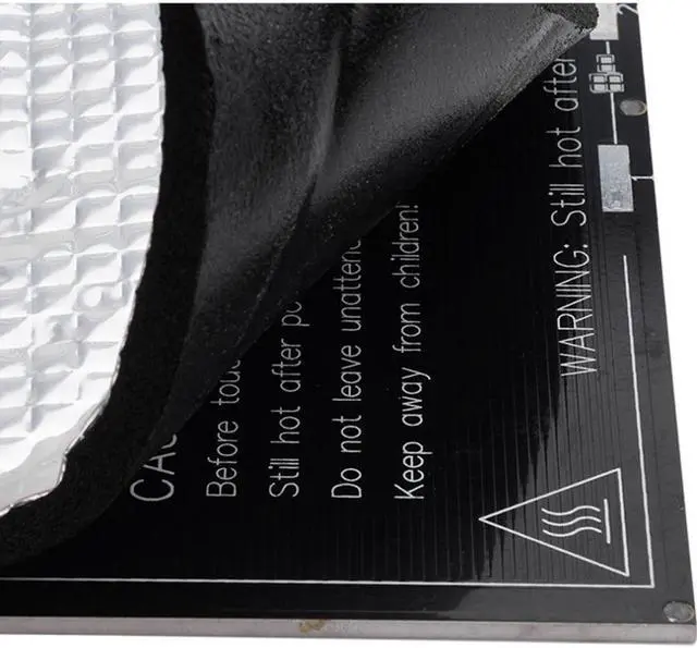 Alt view image 4 of 4 - 220*220*10mm Black Foil Self-adhesive Heat Insulation Cotton with Black Glue For 3D Printer Heated Bed