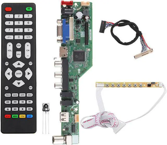Alt view image 6 of 7 - T.SK105A.03 Universal LCD LED TV Controller Driver Board TV/PC/VGA//USB+7 Key Button+1ch 6bit 30 LVDS Cable