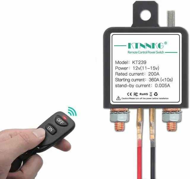 Main image of KT239 12V 200A Car Motorcycle Battery Switches Wireless Remote Control Battery Disconnect Cut Off Isolator