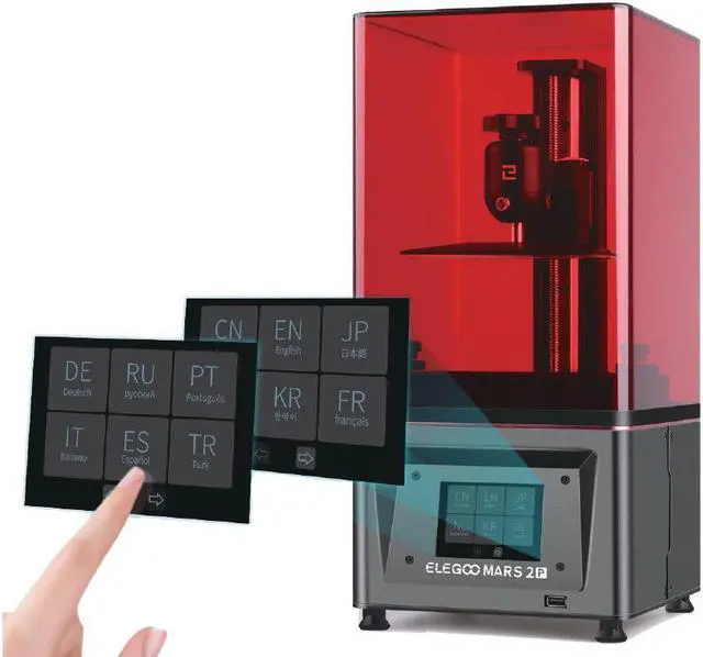 Alt view image 2 of 5 - Mars 2 Pro Mono MSLA 3D Printer UV Photocuring LCD Resin 3D Printer with 6.08inch 2K Monochrome LCD Printing Size 129x80x160mm