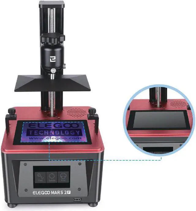 Alt view image 5 of 5 - Mars 2 Pro Mono MSLA 3D Printer UV Photocuring LCD Resin 3D Printer with 6.08inch 2K Monochrome LCD Printing Size 129x80x160mm