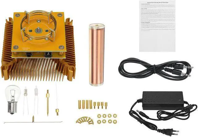 Alt view image 4 of 5 - Multi-functional Mini Music Tesla Coil Plasma Speaker Wireless Transmission Sound SolidPower Gold3.5 Cable DIY Coil High Frequency High Voltage