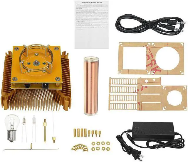 Alt view image 5 of 5 - Multi-functional Mini Music Tesla Coil Plasma Speaker Wireless Transmission Sound SolidPower Gold3.5 Cable DIY Coil High Frequency High Voltage