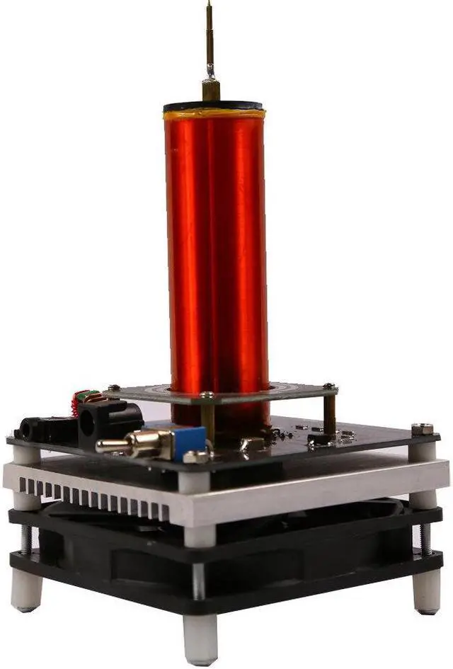 Alt view image 3 of 5 - DIY Mini Tesla Coil Music 2A 3.5MM Audio Input Support Cellphone Play Music 24V Fan