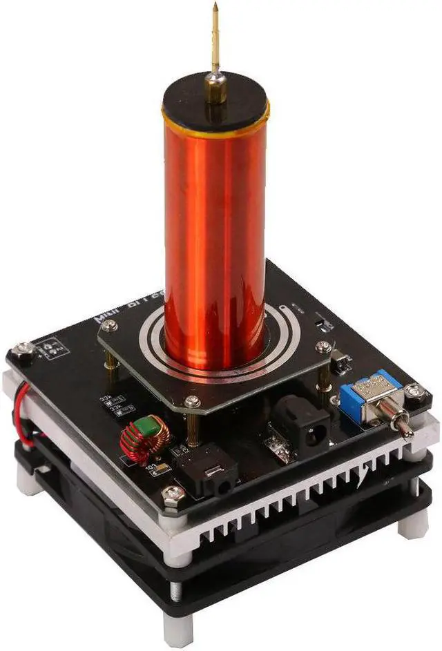 Alt view image 2 of 5 - DIY Mini Tesla Coil Music 2A 3.5MM Audio Input Support Cellphone Play Music 24V Fan