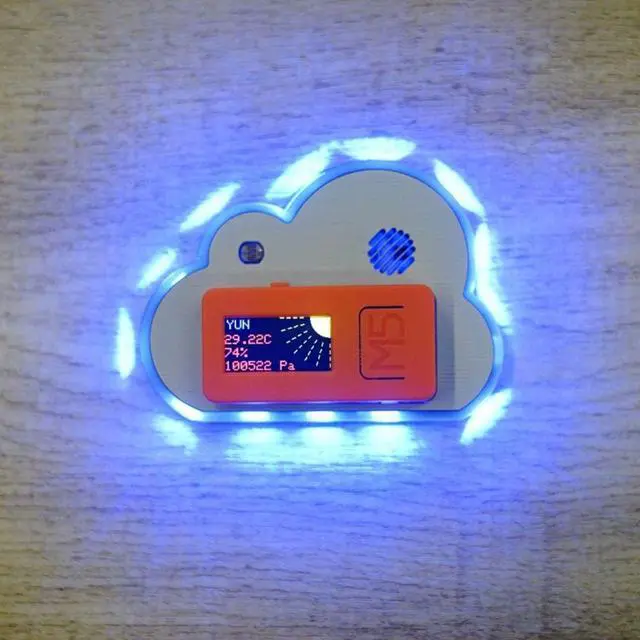 Alt view image 3 of 5 - M5StickC YUN HAT SHT20 Temperature and Humidity BMP280 Pressure Sensor 14 x SK6812 RGB LED Multi-Function Environment Informationfor Arduino - products that work with official Arduino boards