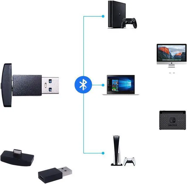 Alt view image 2 of 5 - Audio Bluetooth 5.0 Adapter Converter for Nintendo Switch Lite for PS4 PS5 PC Phone to Bluetooth Speaker Headset Earphone