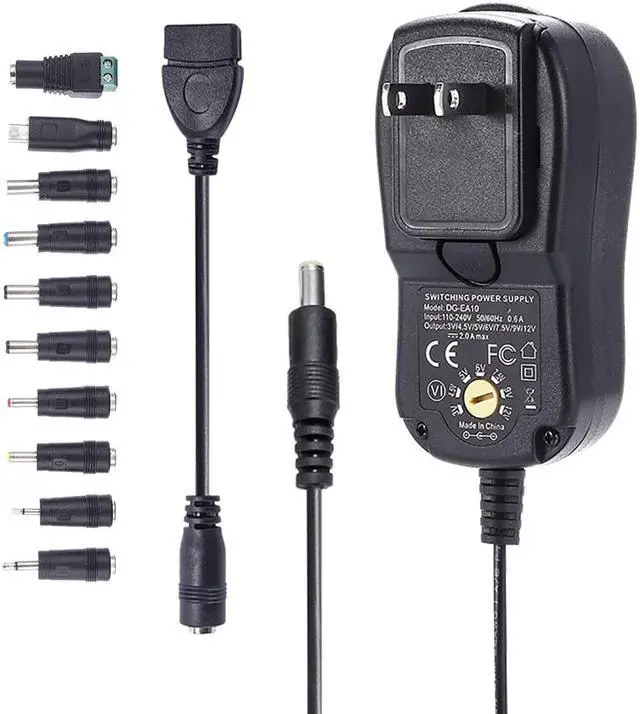 Alt view image 2 of 5 - DG-EA10 Charger Adapter Plug Removable Version 3-12V Universal 10 Selectable Multi Voltage Swi