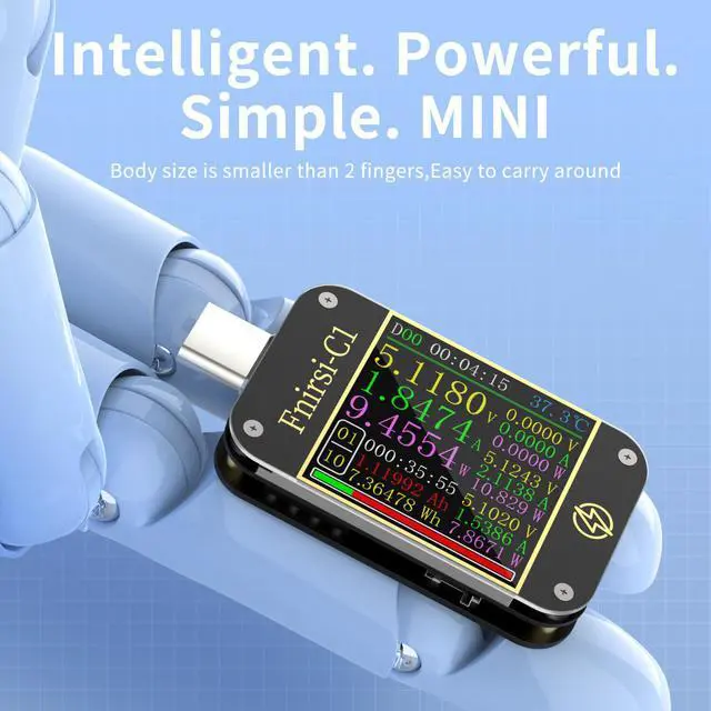 Alt view image 4 of 5 - FNIRSI-C1 Type-C PD Trigger USB-C Voltmeter Ammeter Fast Charging Protocol Test Type-C Meter Power Bank Detector Has PC Software