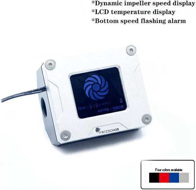 Alt view image 2 of 5 - Water Cooler Electronic Flow Meter Impeller Speed and Temperature Display Alarm