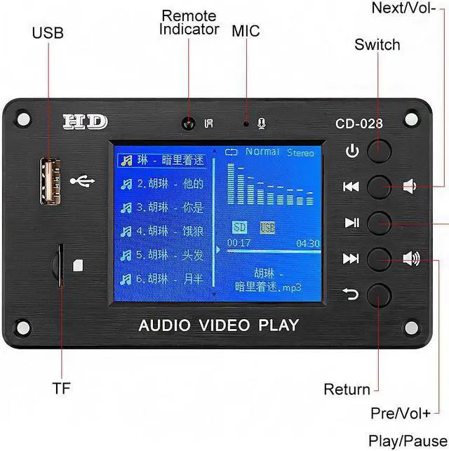 Alt view image 2 of 5 - bluetooth 5.0 MP3 Audio Decoder Music Player USB TF FM Radio DH Digital Decoding Module DIY Sound Home Speaker Amplifier