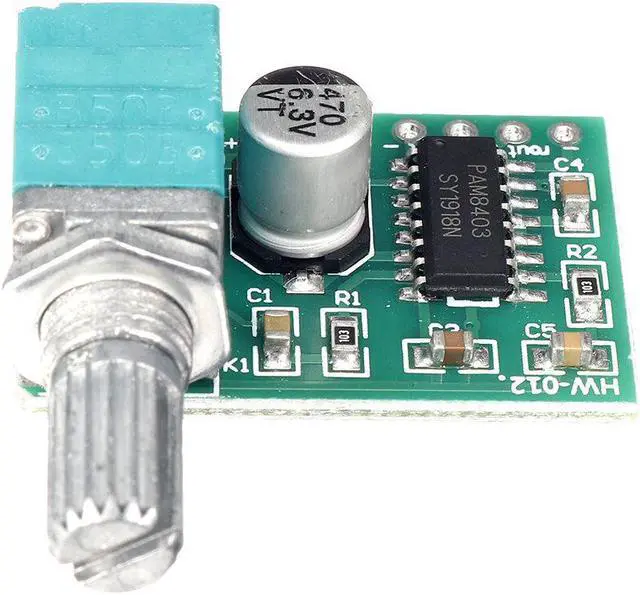 Alt view image 4 of 5 - HW012 Hongweiwei PAM8403 Mini 5V Digital Small Power Amplifier Board with Switch Potentiometer USB Power Supply