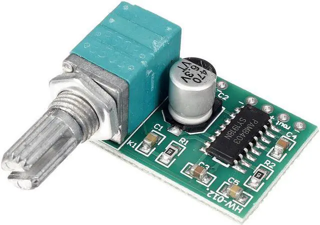 Main image of HW012 Hongweiwei PAM8403 Mini 5V Digital Small Power Amplifier Board with Switch Potentiometer USB Power Supply