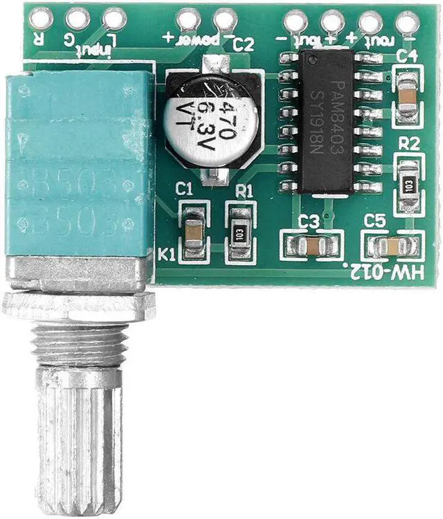 Alt view image 2 of 5 - HW012 Hongweiwei PAM8403 Mini 5V Digital Small Power Amplifier Board with Switch Potentiometer USB Power Supply