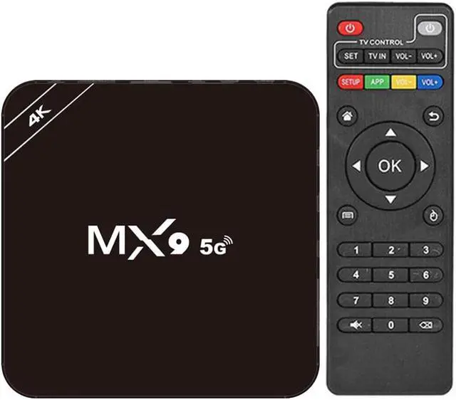 Main image of MX9 Rockchip RK3228A Quad-core 4GB RAM 64GB ROM 2.4G 5G Dual-band WiFi Android 10.1 4K@60fps HD H.265 Smart TV Box