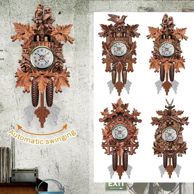 Alt view image 5 of 5 - Wall Clocks Cuckoo Pendulum Watch Art Craft Home Decoration Hanging Wood Watches