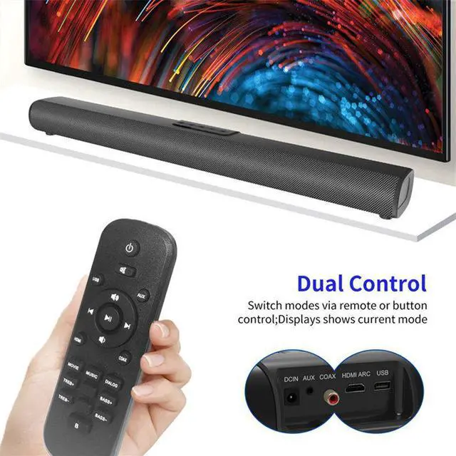 Alt view image 2 of 5 - S20L 50W 3D Surround bluetooth 5.0 Soundbar Bass Wired Computer HiFi Stereo Sound Bar  TV Home Theater System Speaker