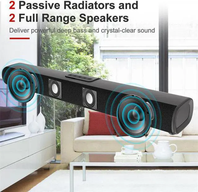 Alt view image 3 of 5 - S20L 50W 3D Surround bluetooth 5.0 Soundbar Bass Wired Computer HiFi Stereo Sound Bar  TV Home Theater System Speaker