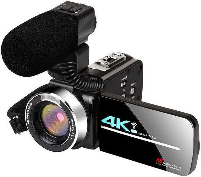 Alt view image 3 of 5 - AF2 48M 4K Video Camera for Vlogging Live Camcorder NightShot Anti-shake Camcorder WIFI APP Control DV Video Recording with Microphone Lens Light Stabilizer