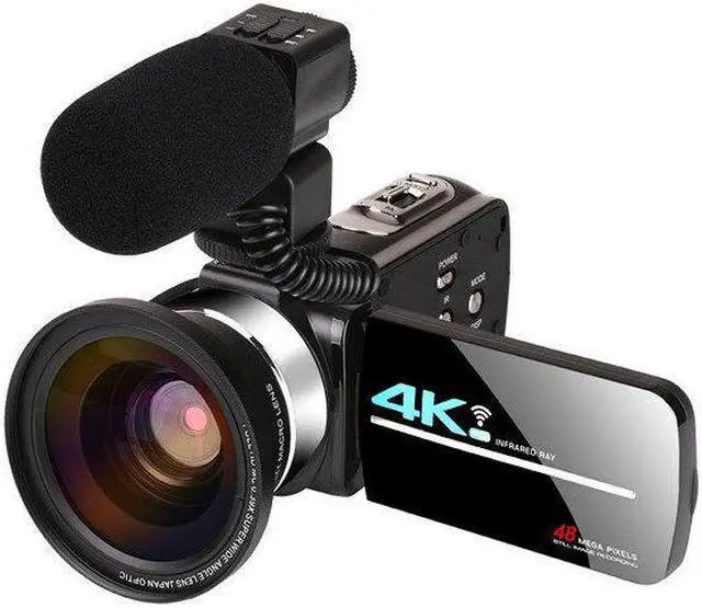Alt view image 4 of 5 - AF2 48M 4K Video Camera for Vlogging Live Camcorder NightShot Anti-shake Camcorder WIFI APP Control DV Video Recording with Microphone Lens Light Stabilizer
