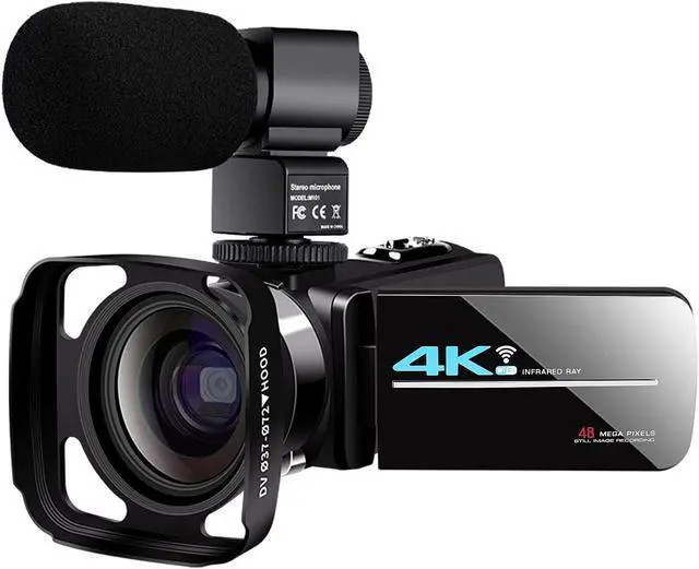 Alt view image 2 of 5 - AF2 48M 4K Video Camera for Vlogging Live Camcorder NightShot Anti-shake Camcorder WIFI APP Control DV Video Recording with Microphone Lens Light Stabilizer