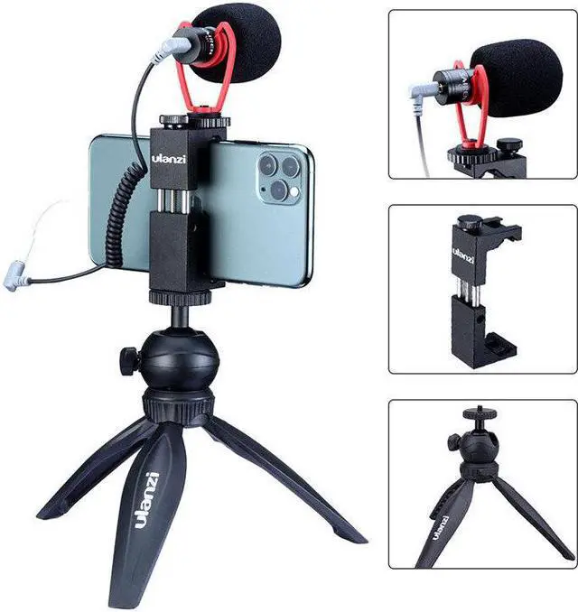 Alt view image 6 of 7 - Smartphone Video Kit II SAIREN Q1 MicrophoneMT-08 Mini Tripod ST-07 Phone Holder Vlogging Accessories Youtube Video