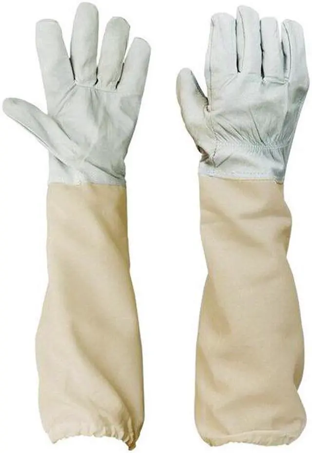 Alt view image 4 of 5 - Protective Clothing for Beekeeping Professional Ventilated Full Body Bee Keeping Suit with Leather Gloves White Color