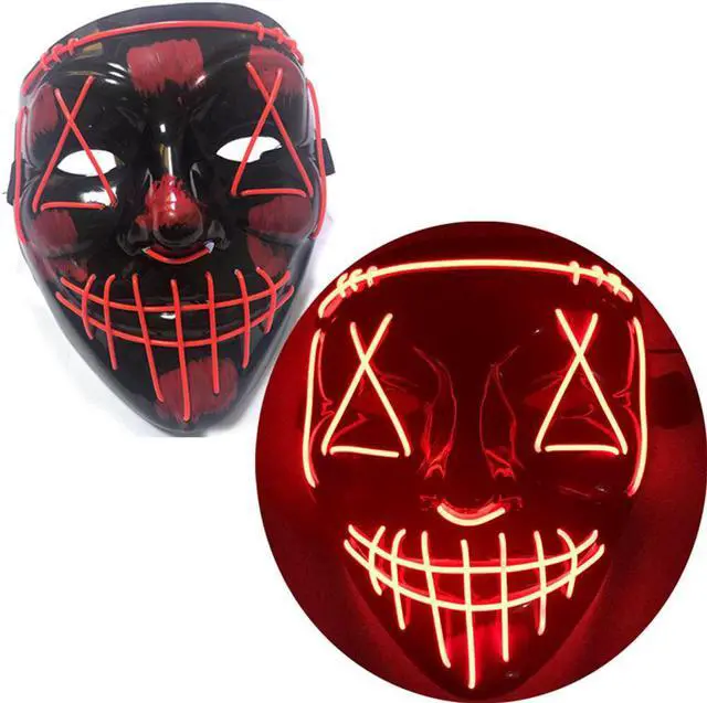 Alt view image 4 of 5 - Halloween LED Mask Scary Ghost Festival Cold Light Mask Full Face Mask