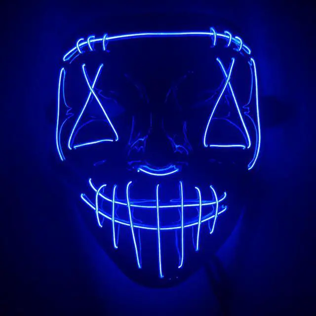 Alt view image 3 of 5 - Halloween LED Mask Scary Ghost Festival Cold Light Mask Full Face Mask